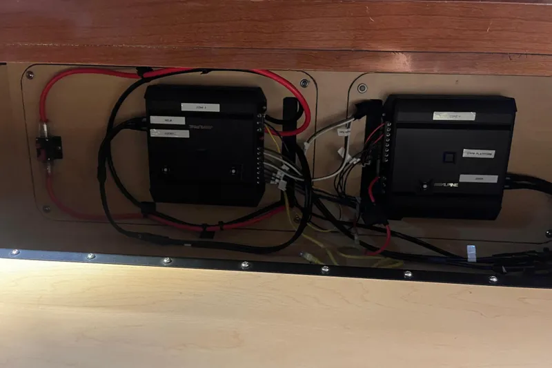  Yacht Photos Pics Electrical components inside a 2008 Sea Ray 350 Sundancer boat.