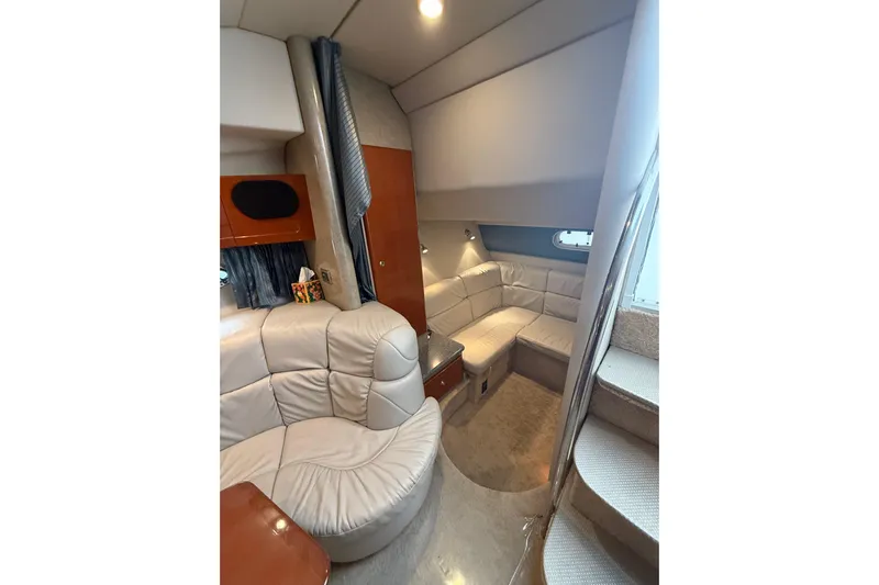 Dream Maker II Yacht Photos Pics Interior of 2005 Formula 37 Performance Cruiser with plush seating and modern design.