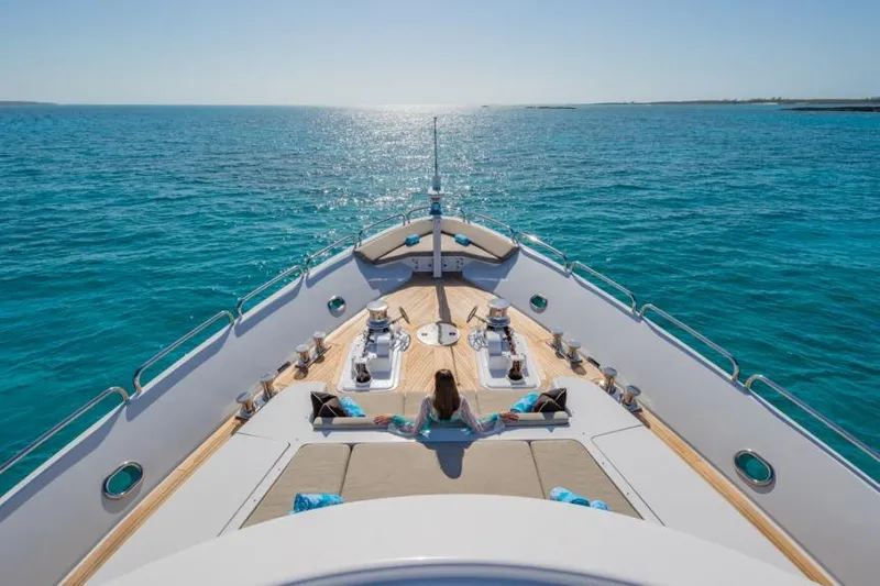 Starship Yacht Photos Pics Luxurious 1988 Van Mill Custom yacht cruising on serene blue waters.