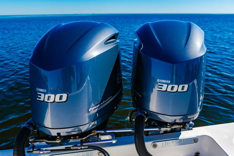  Yacht Photos Pics Twin Yamaha 300 engines on a 2015 Invincible 33 Open Fisherman boat.