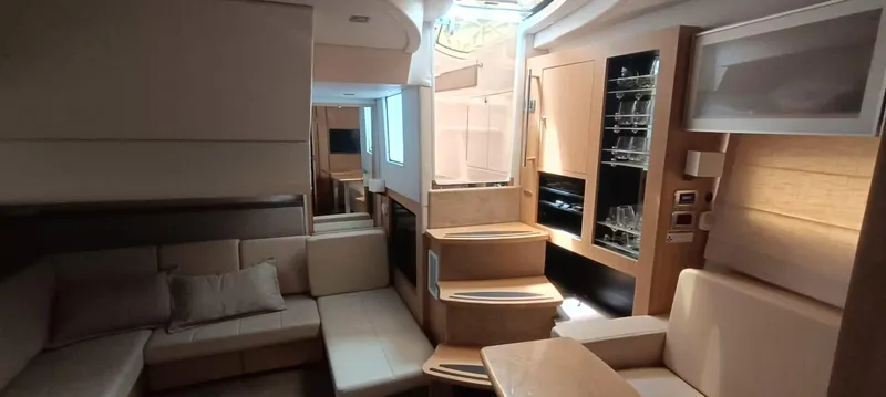 2016 Four Winns H440 Yacht Photos Pics Luxurious interior of 2016 Four Winns H440 yacht with modern seating and elegant design.