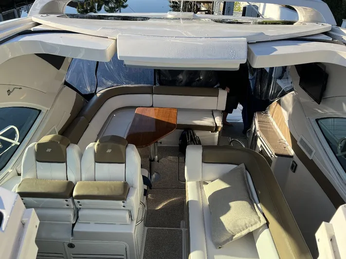 2016 Four Winns H440 Yacht Photos Pics Luxurious interior of 2016 Four Winns H440 yacht with plush seating and elegant design.