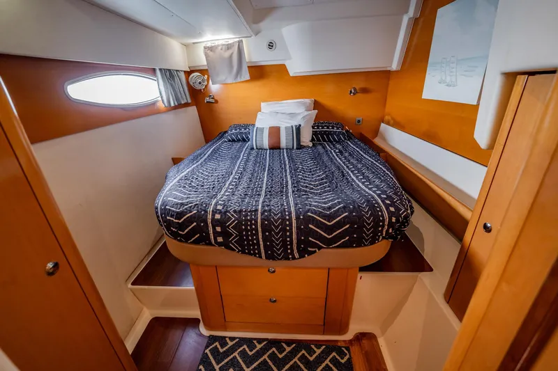 Bellamaggio Yacht Photos Pics Luxurious cabin interior of 2008 Fountaine Pajot Salina 48 Evolution yacht.