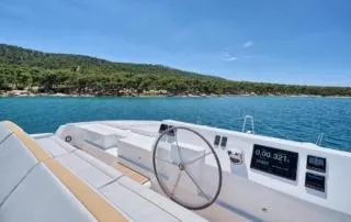 Orange Yacht Photos Pics Fly Bridge