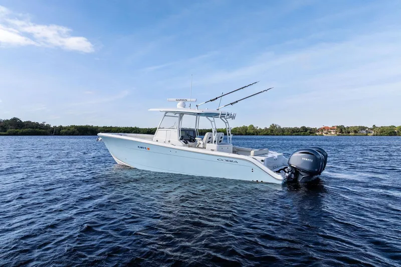 No Name Yacht Photos Pics 2023 Cobia 350 Center Console boat on calm water with clear sky.