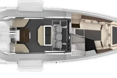  Yacht Photos Pics Top view of 2026 Piantoni 440 Open yacht interior layout.