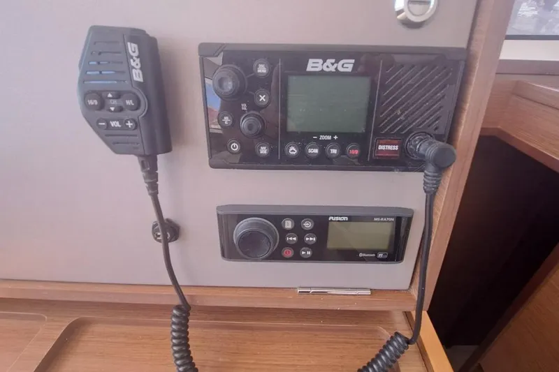  Yacht Photos Pics B&G marine radio and Fusion audio system on Lagoon 42, 2020 model.