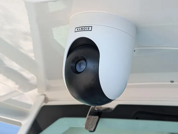  Yacht Photos Pics Security camera installed on a 2019 Boston Whaler 330 Outrage boat.