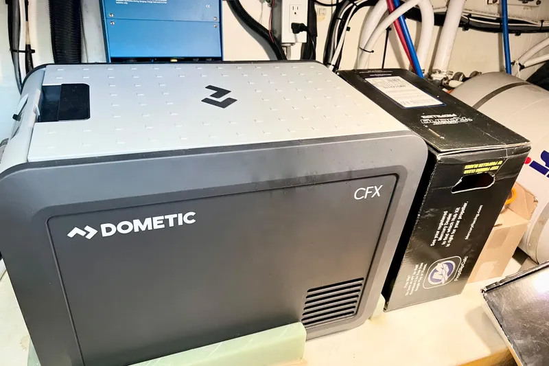 American Girl Yacht Photos Pics Dometic CFX cooler in a 2021 Back Cove 390 boat interior.