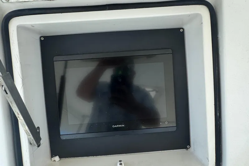  Yacht Photos Pics Garmin display on 2005 Ocean Yachts 50 Super Sport boat dashboard.