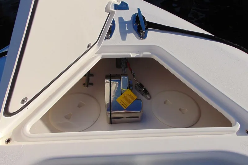Atlas Yacht Photos Pics Open storage compartment on 2023 Contender 39 Fisharound boat.