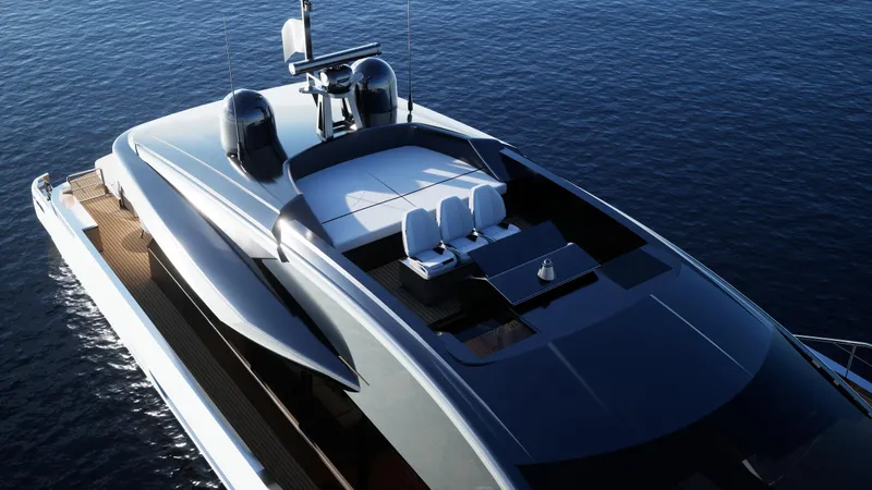 Filippetti S90 Yacht Photos Pics Luxury Filippetti S90 yacht, 2027 model, cruising on calm blue waters.