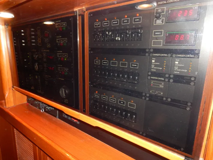 Deep Blue Yacht Photos Pics Electrical control panel of a 2002 Northwind sailing yacht.