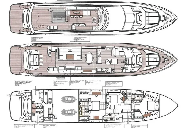 Mira Yacht Photos Pics Deck layout of 2013 Princess 98 Motor Yacht, showcasing detailed floor plans.