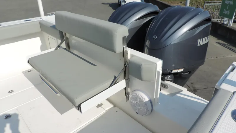  Yacht Photos Pics 2024 NorthCoast 285HT boat with Yamaha engines and foldable seating.
