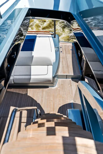 Knot Normal Yacht Photos Pics View of the luxurious deck on a 2020 Riva 66' Ribelle yacht.