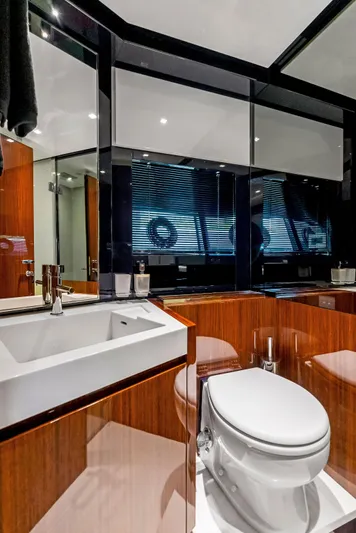 Knot Normal Yacht Photos Pics Modern bathroom on 2020 Riva 66' Ribelle yacht with sleek design.
