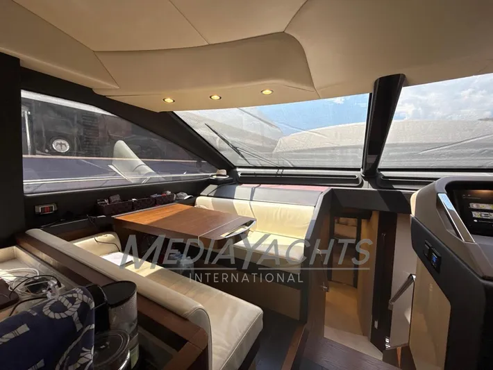  Yacht Photos Pics Luxurious interior of 2019 Azimut Fly 72 yacht with elegant seating and modern design.