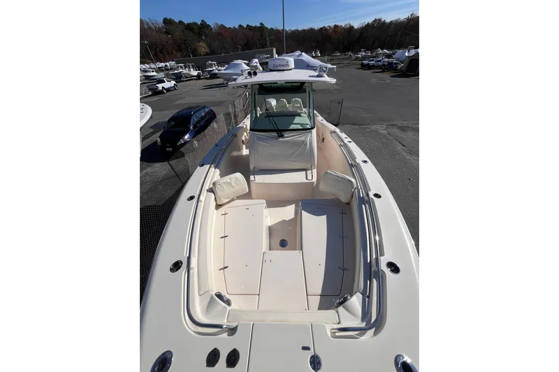  Yacht Photos Pics 2022 Grady-White Canyon 336 boat with spacious deck and seating area.