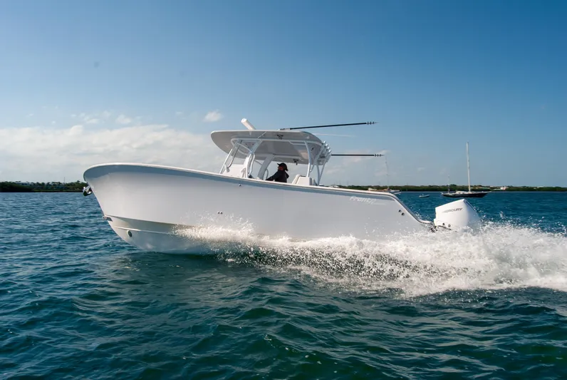  Yacht Photos Pics 2023 Front Runner 33 Center Console boat cruising on open water.