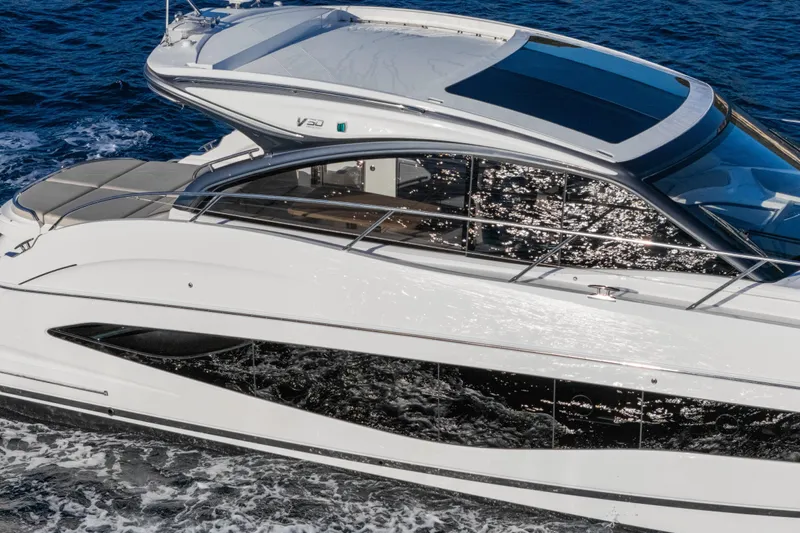 V50 Open Yacht Photos Pics 2026 Princess V50 Open yacht cruising on blue ocean waters.