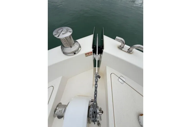  Yacht Photos Pics 2023 Maritimo M600 yacht anchor system with chain and winch.