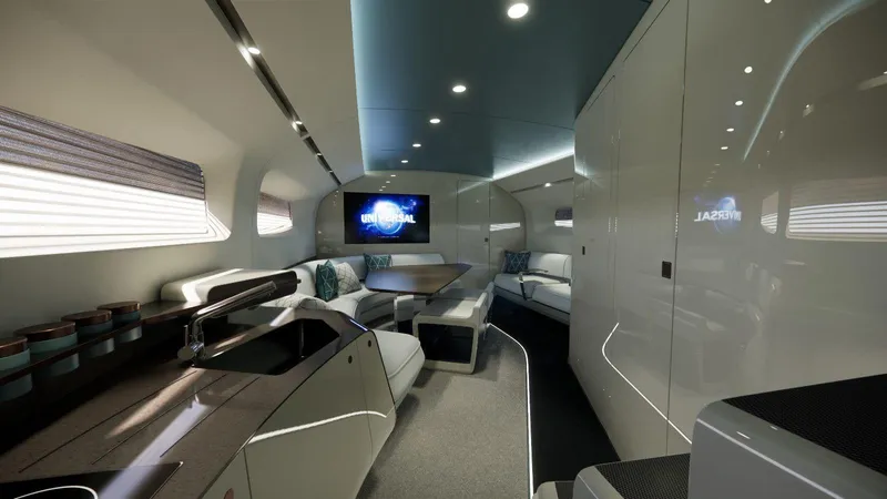  Yacht Photos Pics Luxurious interior of a 2025 Custom RK18 private jet with modern amenities.