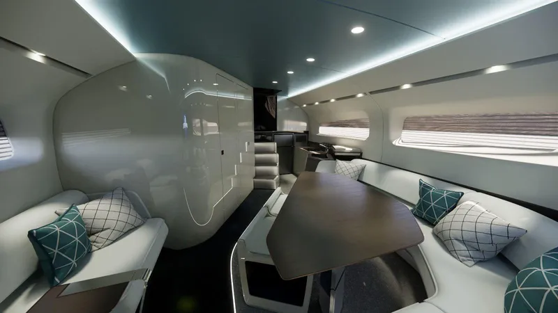  Yacht Photos Pics Luxurious interior of a 2025 Custom RK18, featuring modern seating and elegant design.