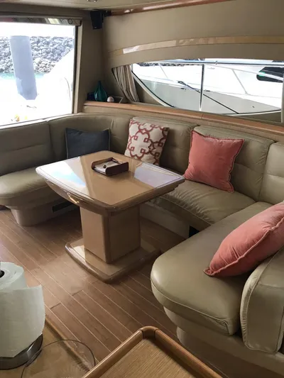  Yacht Photos Pics Luxurious interior of 2005 Ferretti Yachts 500 with elegant seating and stylish decor.
