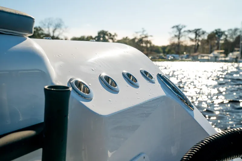  Yacht Photos Pics 2026 Front Runner 36 Center Console boat on water, close-up view.