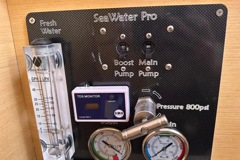 Alice Yacht Photos Pics Control panel of a SeaWater Pro system on a 2015 Lagoon 380 S2 yacht.
