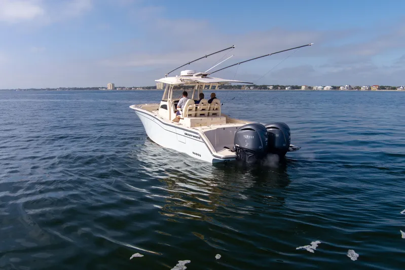 No Name Yacht Photos Pics 2022 Grady-White 326 CANYON boat cruising on open water.