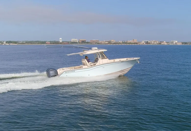No Name Yacht Photos Pics 2022 Grady-White 326 CANYON boat cruising on open water.