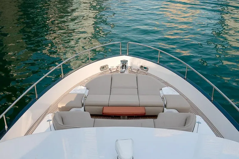 Azimut Magellano 60 Model 2025 Yacht Photos Pics Luxurious 2025 Azimut Magellano 60 yacht deck with elegant seating and ocean view.