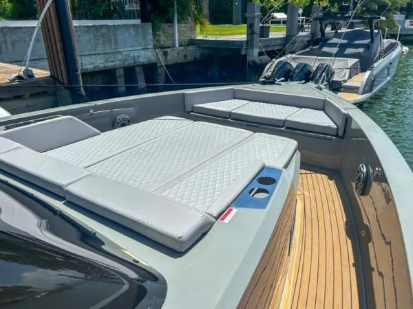  Yacht Photos Pics 2022 De Antonio Yachts D42 with spacious deck and luxurious seating.