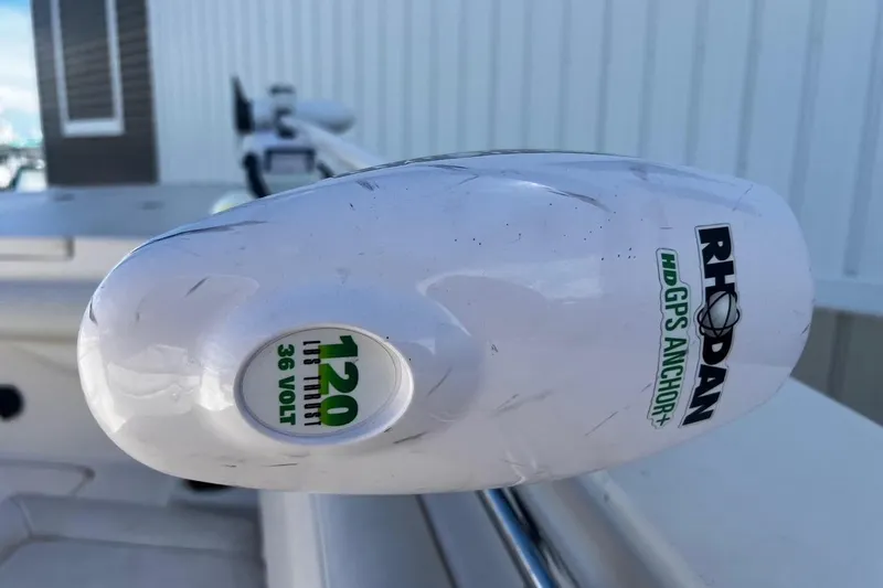  Yacht Photos Pics Rhodan HD GPS Anchor on 2015 Grady-White Canyon 336 boat, 120 lb thrust, 36 volt.