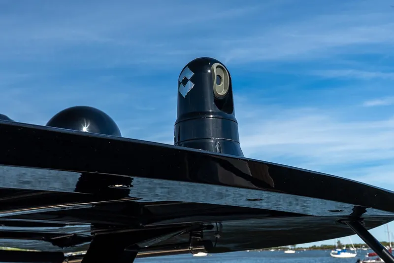  Yacht Photos Pics 2023 Pardo Yachts 43 radar system against a clear blue sky.