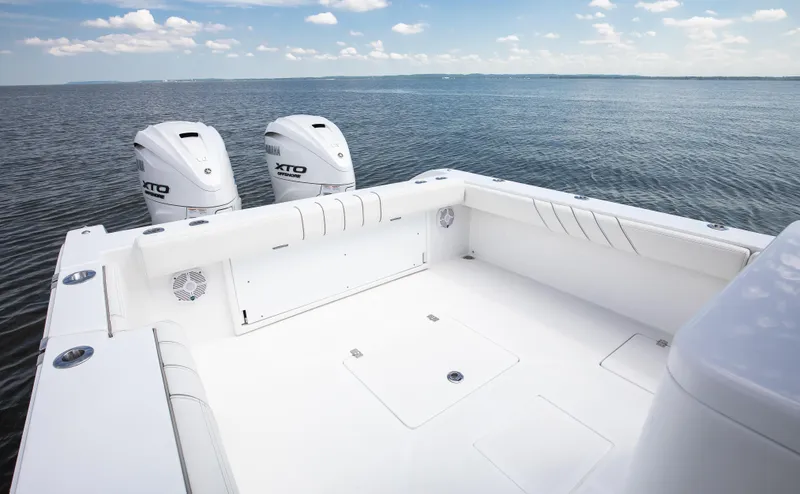  Yacht Photos Pics 2025 Buddy Davis 34 Center Console boat with twin engines on open water.