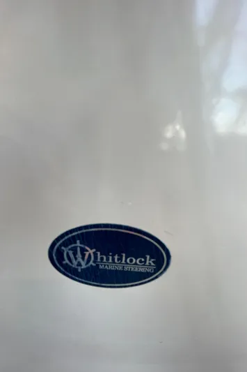  Yacht Photos Pics Whitlock Marine Steering logo on Island Packet 380, 2002 model.