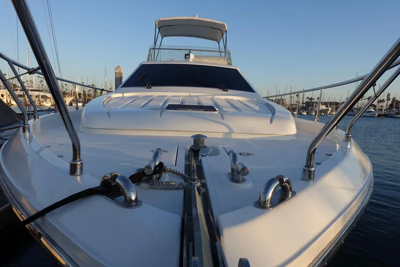 Resilient Sea Yacht Photos Pics 2004 Ferretti Yachts 530 docked in marina, showcasing sleek design and luxury features.