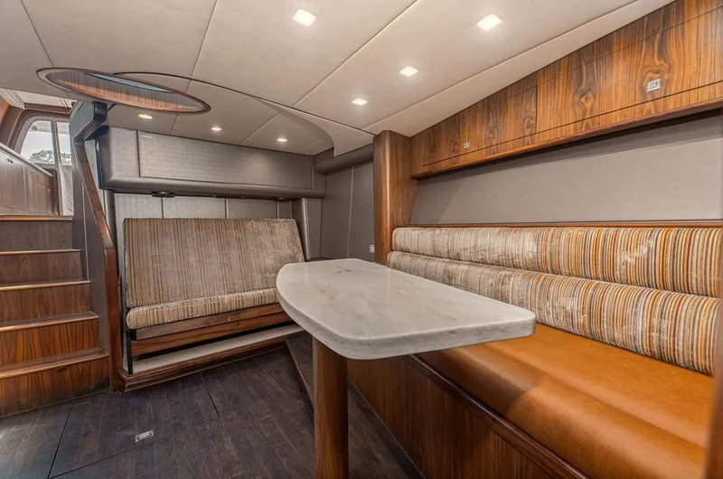 Jet Stream Yacht Photos Pics Luxurious interior of 2018 Spencer Yachts JET BOAT with elegant seating and modern design.