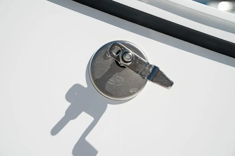  Yacht Photos Pics Close-up of a latch on a 2026 Front Runner 37 Catamaran.