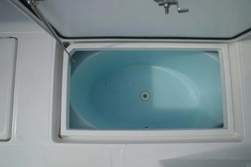  Yacht Photos Pics Built-in tub on 2026 Front Runner 37 Catamaran, featuring sleek white design.