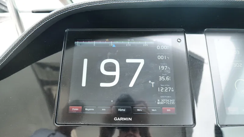  Yacht Photos Pics Garmin display on 2015 Cobalt A40 showing speed of 197.