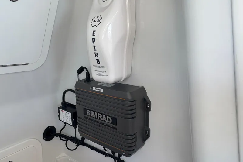  Yacht Photos Pics 2024 Yellowfin 36 Offshore boat with EPIRB and Simrad equipment installed.