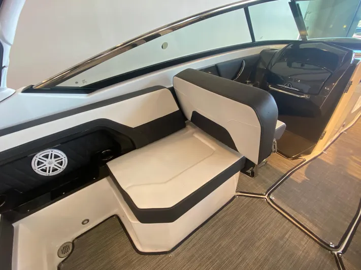  Yacht Photos Pics 2023 Monterey 298 SUPER SPORT BR interior with sleek seating and modern design.