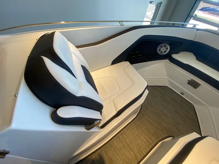  Yacht Photos Pics 2023 Monterey 298 SUPER SPORT BR interior with sleek seating and modern design.