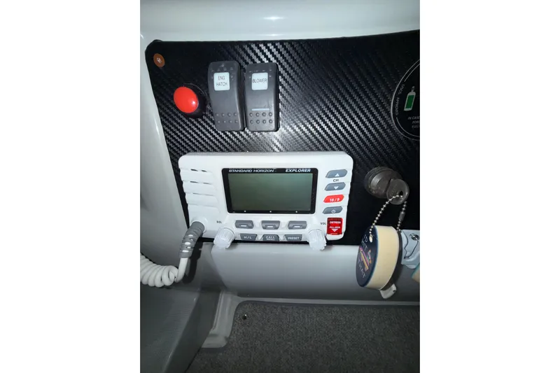  Yacht Photos Pics Control panel of a 2004 Formula 34 Performance Cruiser with radio and switches.