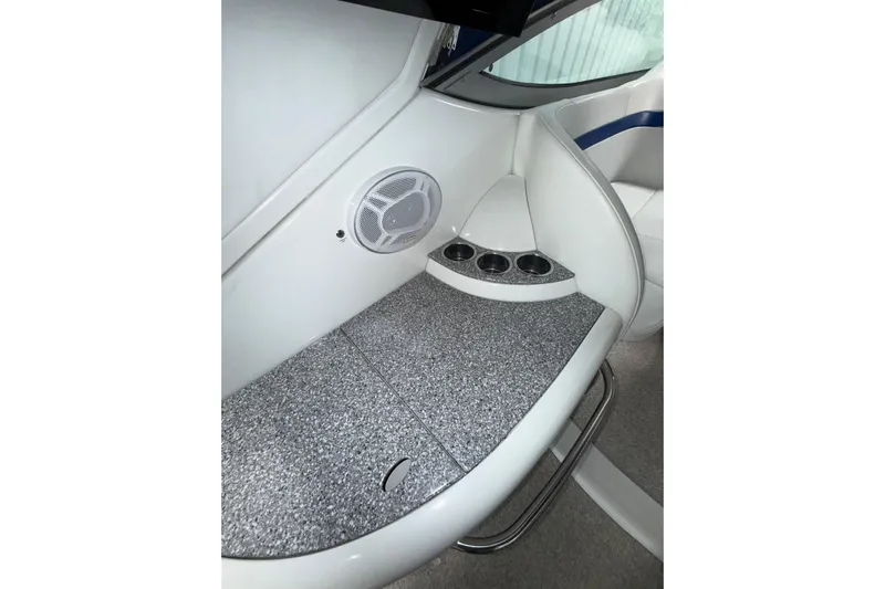  Yacht Photos Pics 2004 Formula 34 Performance Cruiser interior with speaker and cup holders.