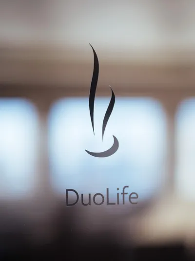 Duolife Yacht Photos Pics Logo of DuoLife on Lagoon 620 Essence yacht window, 2019 model.